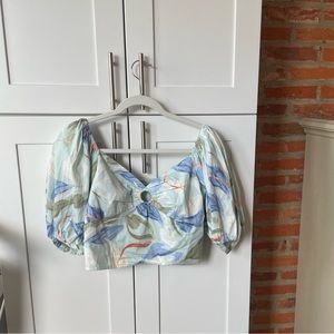 NWOT A&F Puffy Sleeve Crop Top